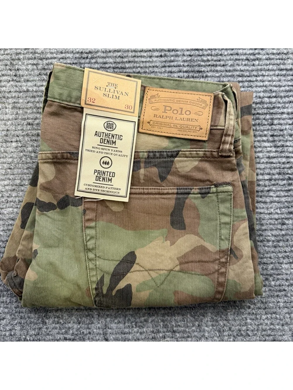 Polo Ralph Lauren Sullivan Slim Camouflage Denim Men’s Size 32x30 Stretch NWT
